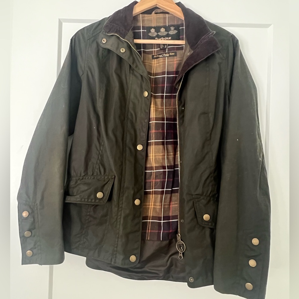 Barbour - Barn jacket - waxed - Tartan size 4/6